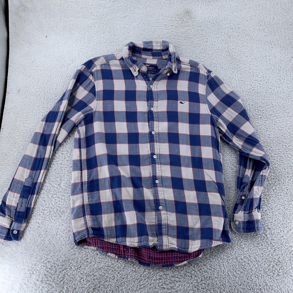 Vineyard Vines Classic Fit Whale Shirt Mens Large Double Lined Flannel Plaid